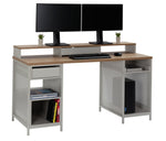 Modular 1 Drawer Gaming Desk - Oak Effect & Grey ( B Grade 46559-46563 -46564)