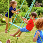 TP Toys Kids Double Swing Set With Glide Ride | Outdoor Playset 4 Seater Garden
