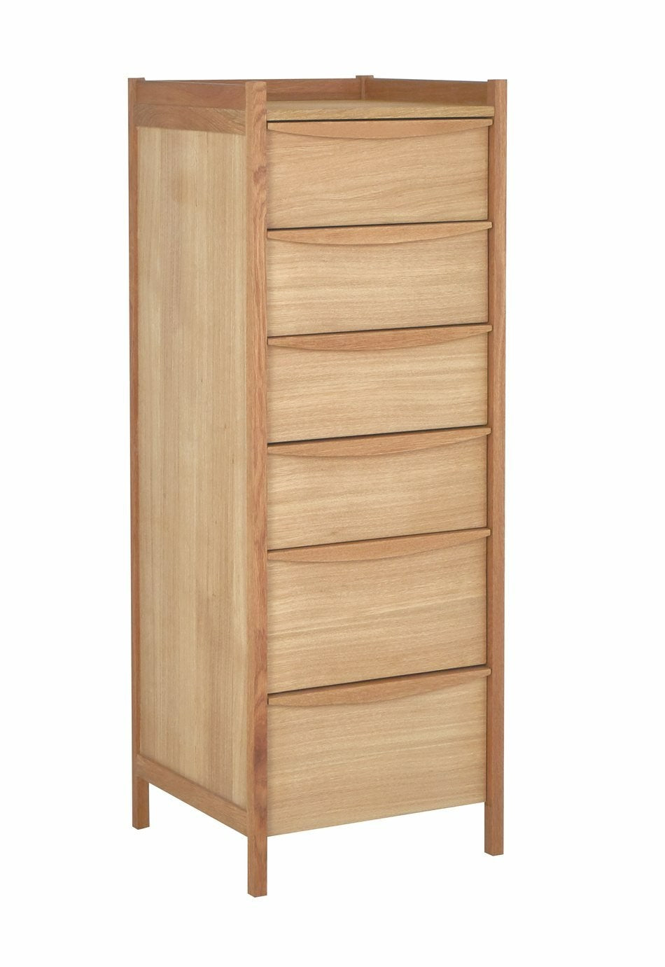 Derwent 6 Drawer Tallboy - Oak | Vertical dresser