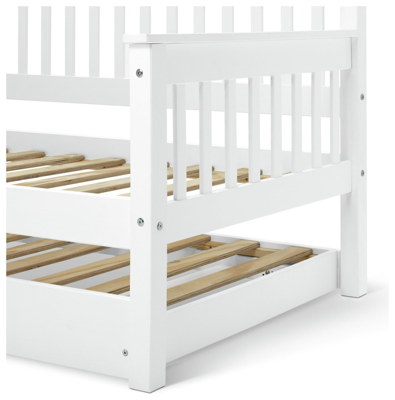 Home Aspley Trundle Day Bed - White | Compact Spare Room Setup