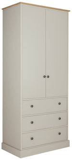 Kensington 2Dr 3Drw Wardrobe - Grey & Oak Effect | Modern wardrobe