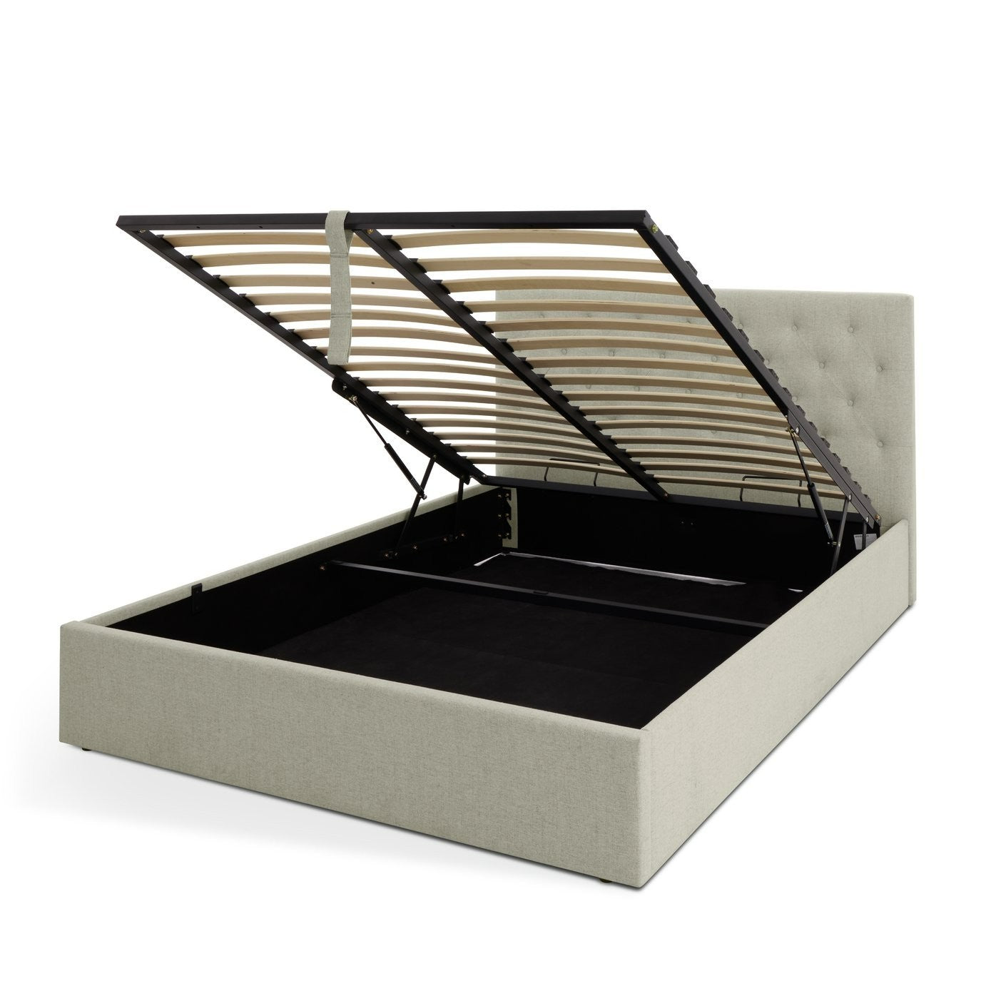 Halstead Small Double End Lift Ottoman Bed - Cream | Practical Lift Access