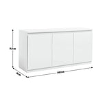 Home Jenson 3 Door Sideboard - White Gloss | Modern Storage Cabinet