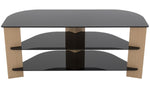 AVF Corner TV Stand With Storage Oak Eff Up to 55 Inch TV Unit Glass Black 110cm