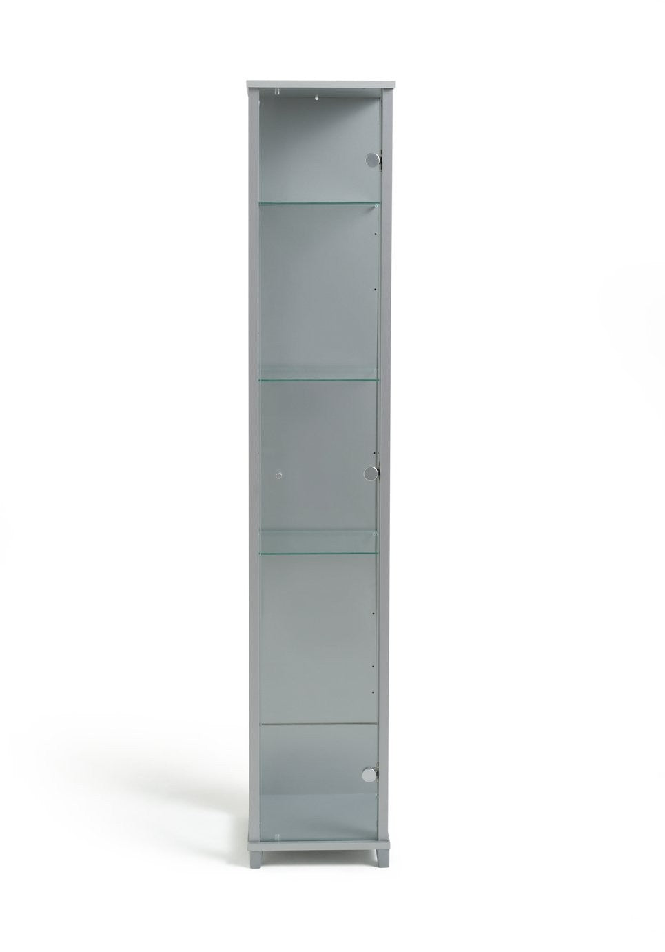 Home 1 Door Glass Display Cabinet - Silver | Modern Home Showcase