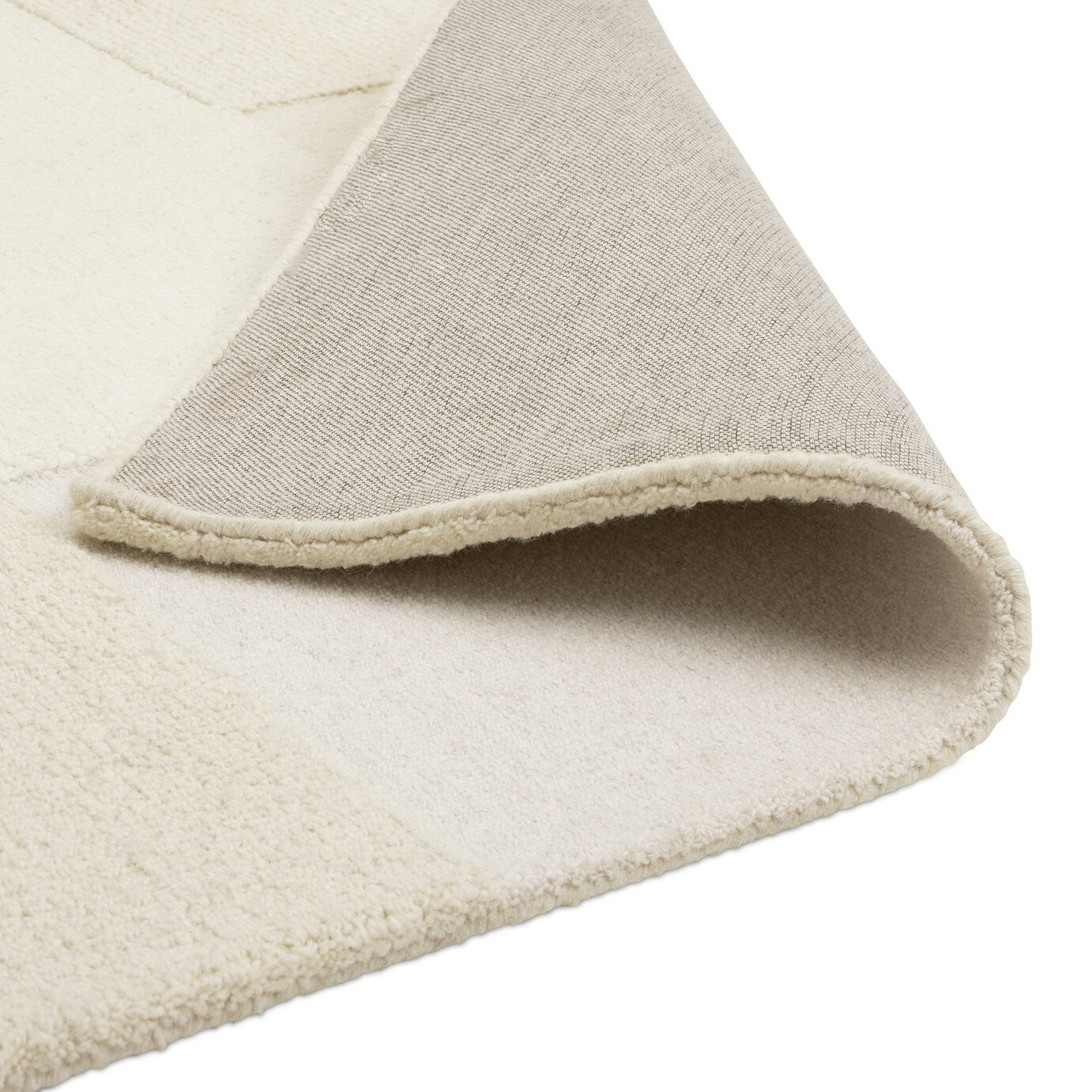 Checkerboard Natural Wool Cut Pile Rug - 170x120cm