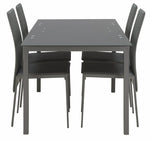 Lido Extending Grey Dining Table & 4 Grey Chairs | Flexible Seating Arrangement