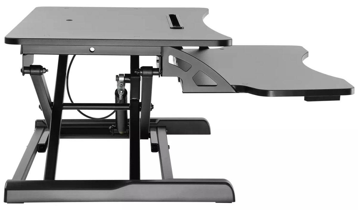 Proper AV Sit Stand Workstation 2 Tier - Black | Adjustable Standing Desk