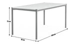 Cabel Wood 4 Seater Dining Table Oak & White | Modern Dining Room Table Furnitur