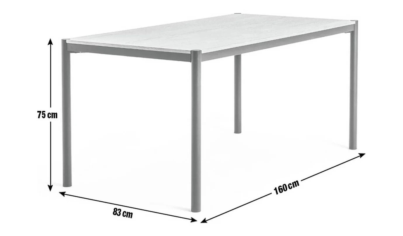Cabel Wood 4 Seater Dining Table Oak & White | Modern Dining Room Table Furnitur