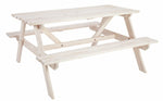 Home Wooden 4 Seater Picnic Table - White | Outdoor Patio Furniture for Backyard