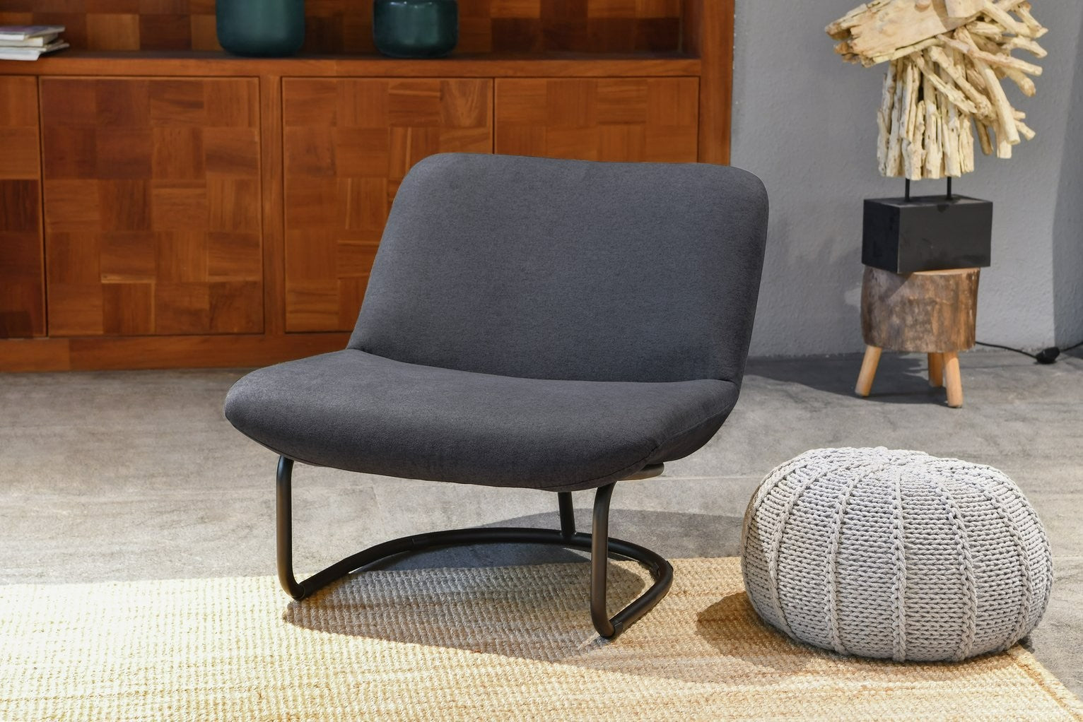 Oskar Fabric Accent Chair - Grey | Modern accent chair