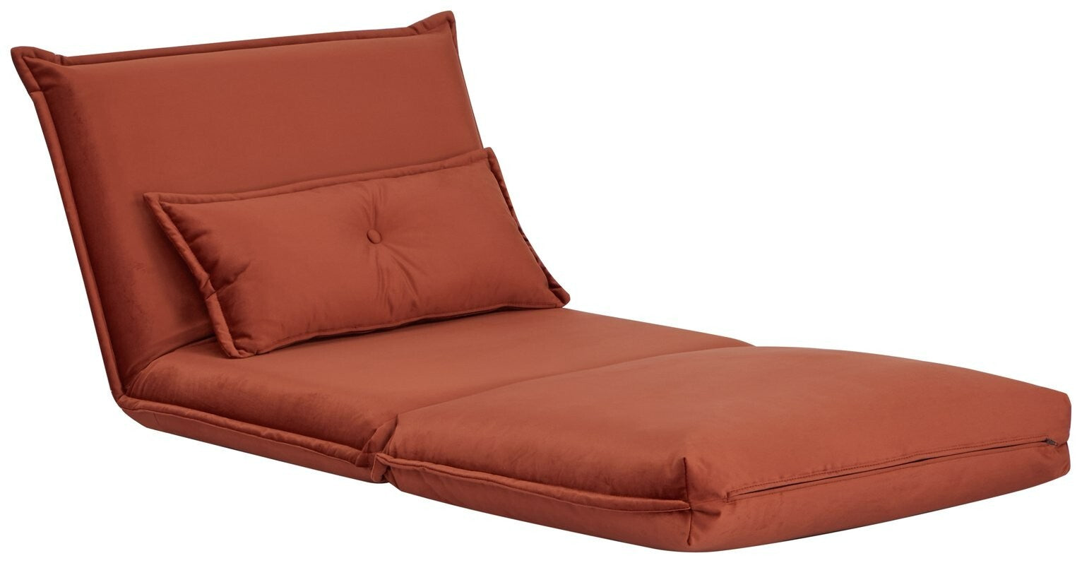 Lottie Fabric Chair Bed - Rust
