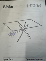 Blake Glass 6 Seater Dining Table - Chrome (B Grade 1057.)