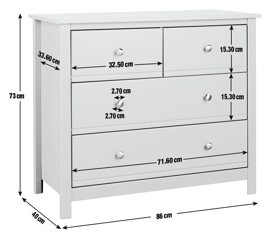 Brooklyn 4 Drawer Chest- Grey | Grey dresser