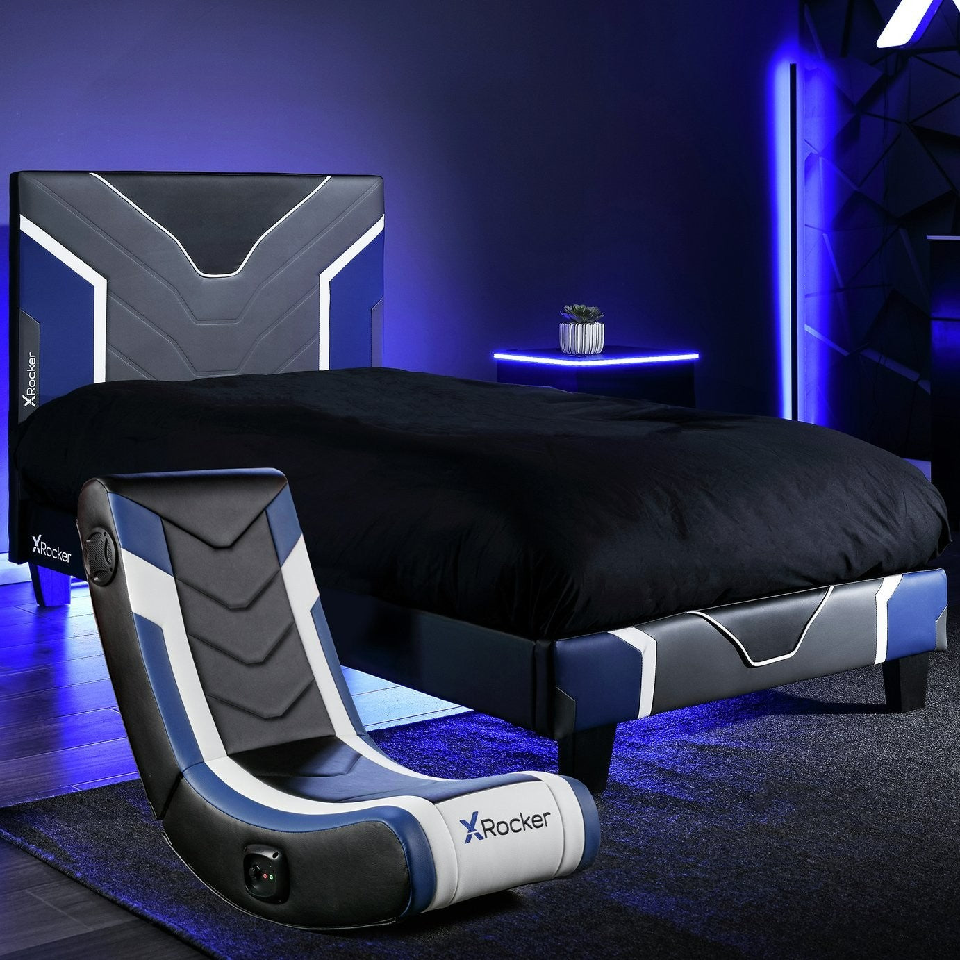 X Rocker Chromis Single Bed in a Box - Blue | Gamers Sleep Solution