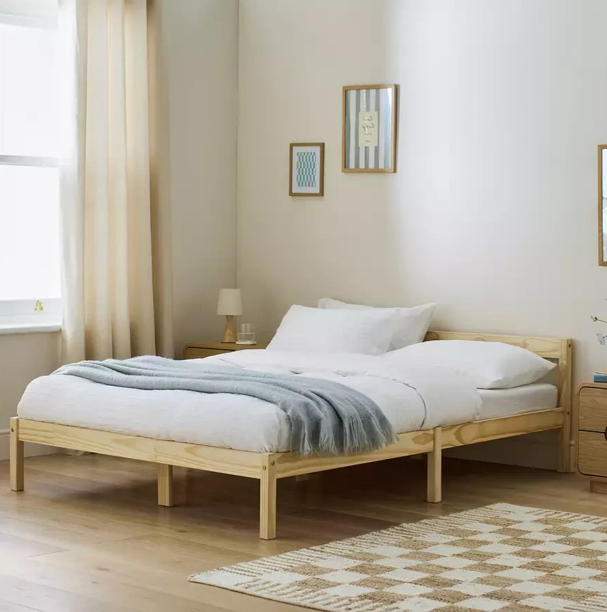 Home Karee Wooden Double Bed Frame Pine | Wooden Double Bed Bedroom Furniture