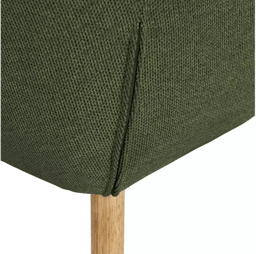 Home Alarik Pair of Fabric Dining Chairs Green | Upholstered Dining Seating
