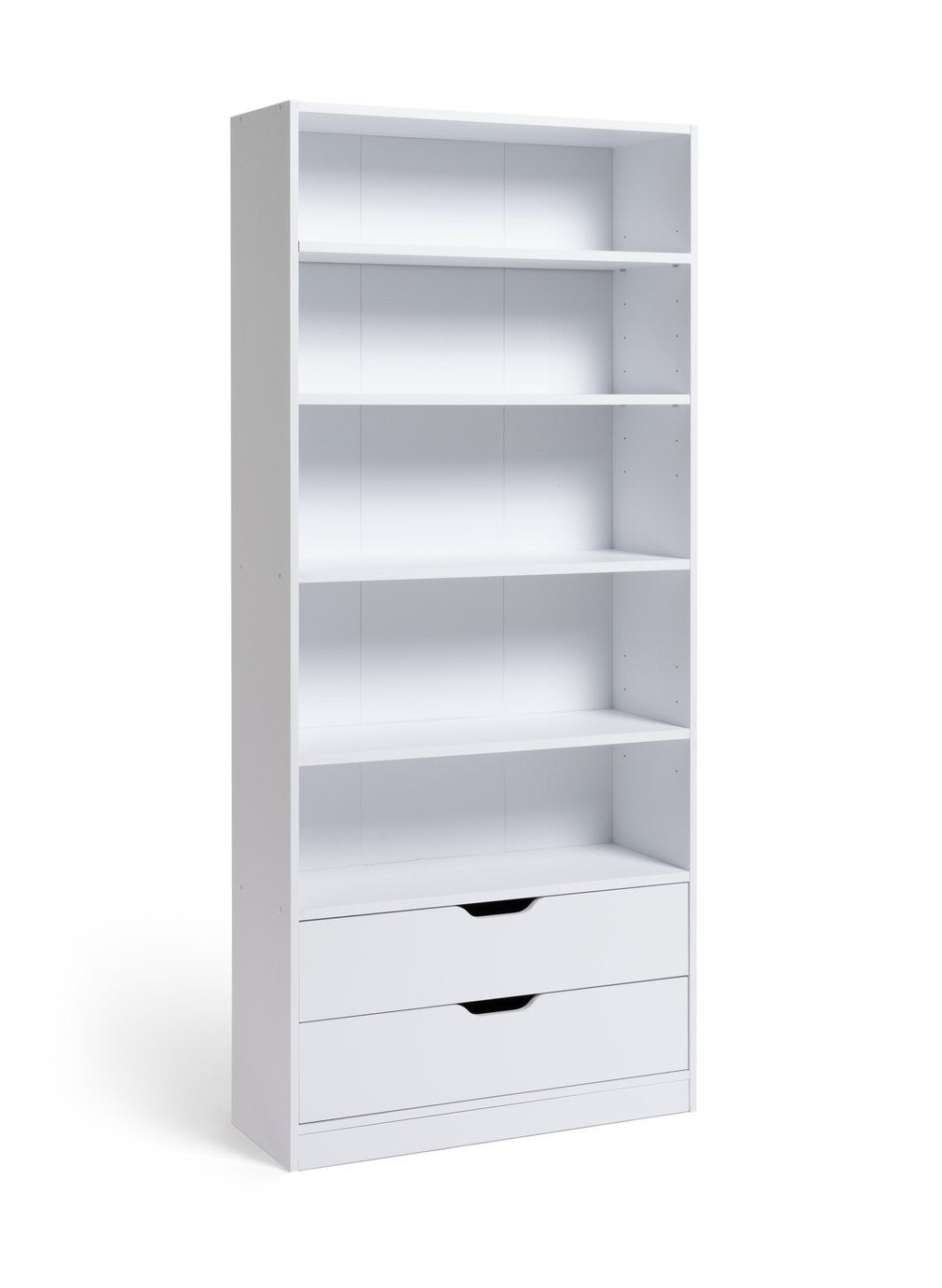Compton 2 Drawer Bookcase - White | Space Saving Display Solution