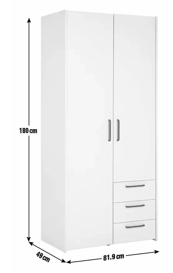 Oldham 2 Door 3 Drawer Wardrobe - Walnut ( B Grade )