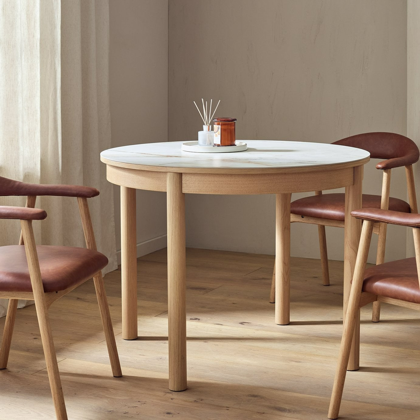 Lex Wooden 4 Seater Dining Table - Oak | Minimalist Scandi Style