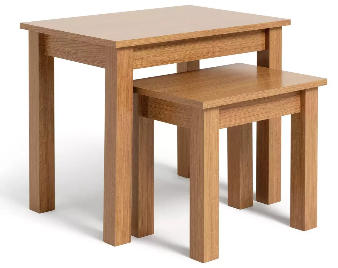 Home Apley Nest of 2 Tables Natural | Modern Living Room Side Table Furniture