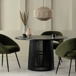 Jericho Solid Wood 4 Seater Dining Table - Black | Modern Living Room Furniture