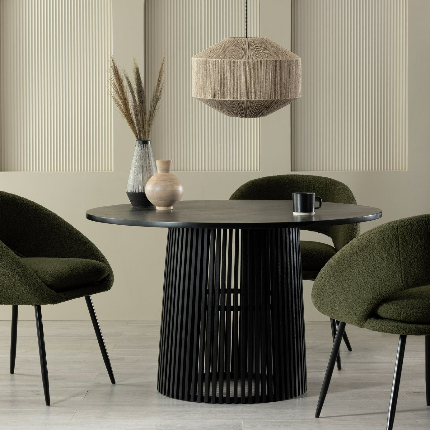 Jericho Solid Wood 4 Seater Dining Table - Black | Modern Living Room Furniture