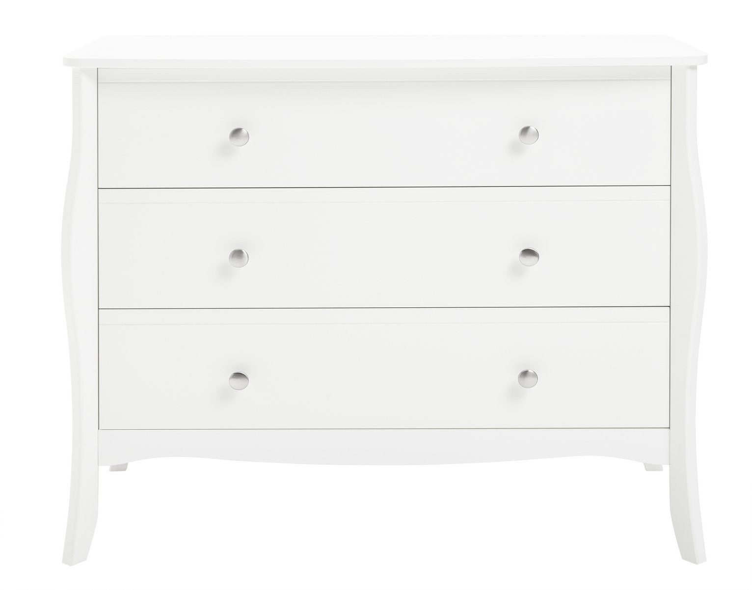 Home Amelie 3 Drawer Chest - White | Stylish 3 drawer chest for bedroom