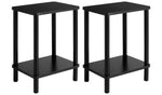 Home Andrea Set of 2 Bedside Tables Black | Bedroom Nightstand Furniture Set