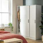 Home Nova 3 Door Sliding Wardrobe - White (B Grade)