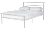 Home Avalon Double Metal Bed Frame - White | Sturdy Durable Frame with Mattress