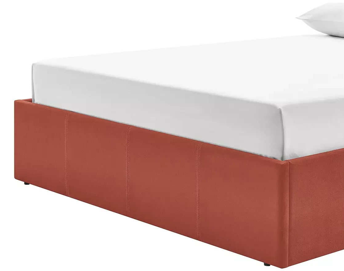 Home Luca Kingsize End Lift Ottoman Bed Burnt Orange | Storage Bed Frame Bedroom