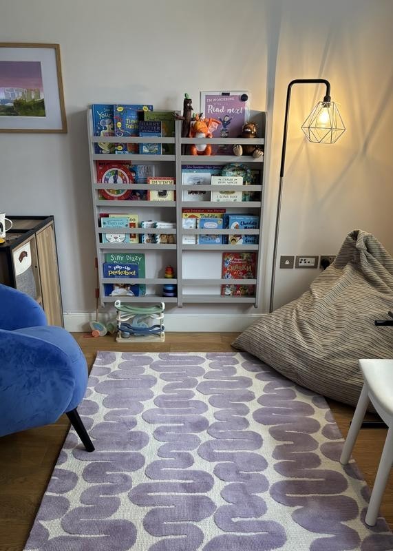 Kids Scandinavia Wall Mounted Bookcase White | Children's Bedroom Wall Shelf