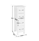 Tongue & Groove 4 Drawer Slimline Unit - White