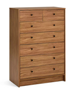 Home Malibu 7 Drawer Chest Walnut | Bedroom Storage Furniture Unit