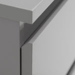 Home Jenson 2 Drawer Bedside Table - Gloss Grey | Sleek Minimalist Look