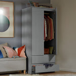 Home Jenson 2 Door 2 Drawer Wardrobe - Gloss Grey | High Shine Furniture