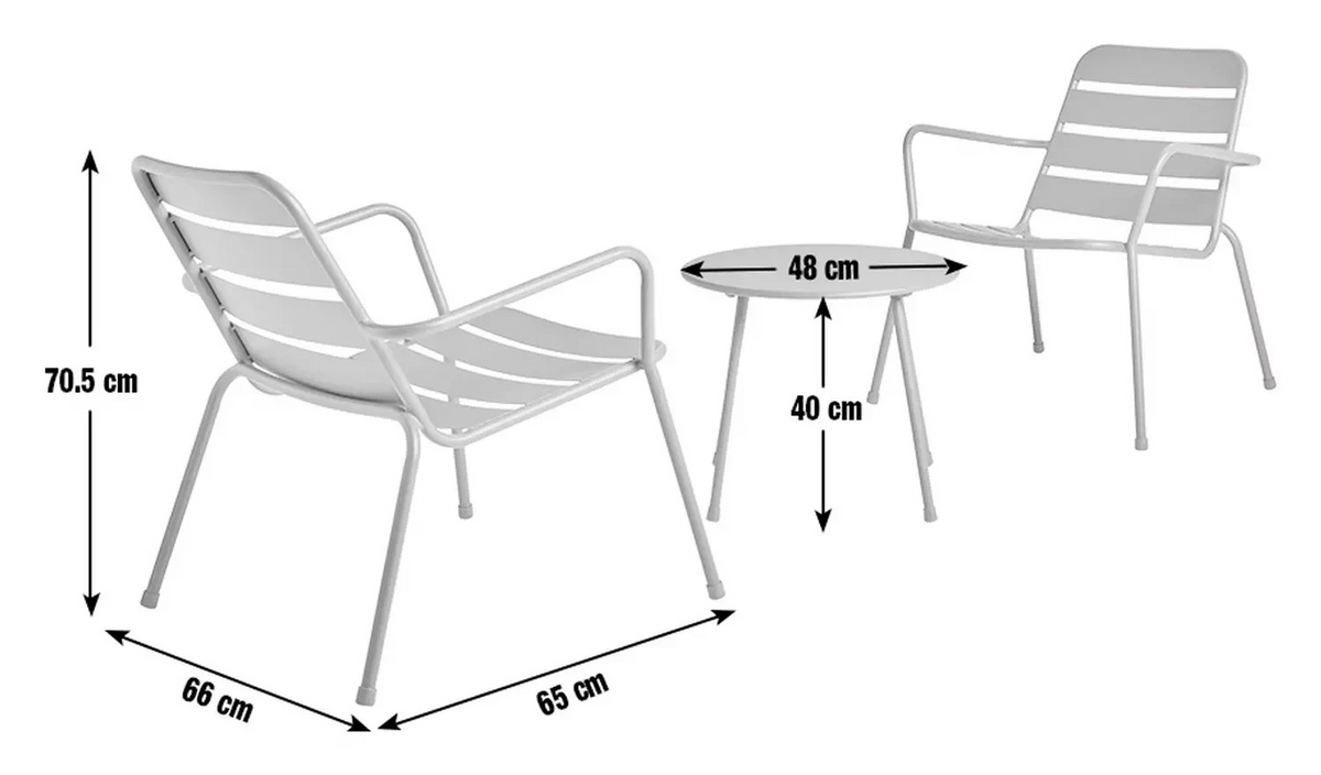 Annika 2 Seater Metal Garden Bistro Set - Red (B Grade 1332)