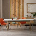 Sylas Extending 6-8 Seater Dining Table- White & Oak | Smart Space Mealtime