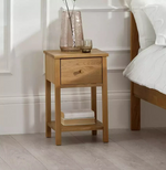 Julian Bowen Coxmoor 1 Drawer Bedside Table Oak | Bedroom Storage Nightstand