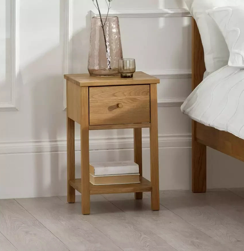 Julian Bowen Coxmoor 1 Drawer Bedside Table Oak | Bedroom Storage Nightstand