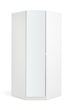 Munich Corner 1 Door Mirror Wardrobe - White | Stylish Room Arrangement