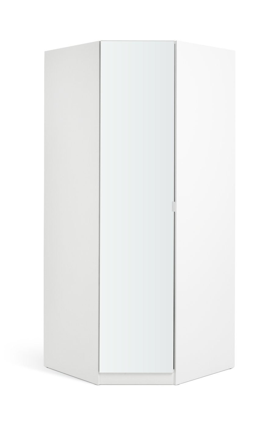 Munich Corner 1 Door Mirror Wardrobe - White | Stylish Room Arrangement