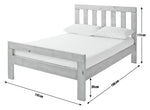 Home Chile Double Wooden Bed Frame - Dark Wood | double bed frame wood