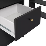 Home Malibu 3 Drawer Office Desk - Black | Study Desk with Storage Home Office