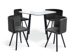 Elsie Black Dining Table & 4 Charcoal Chairs | Ultra-modern Mealtime Setting