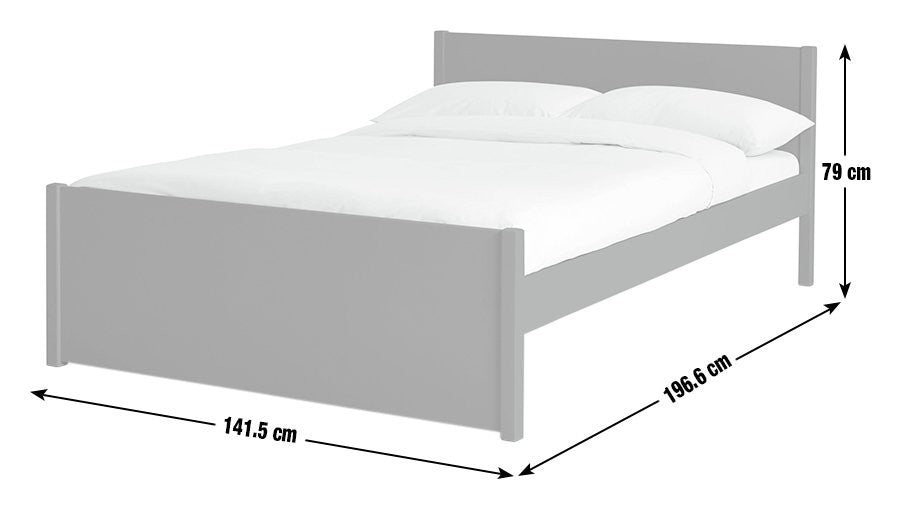 Home Jenson Double Wooden Bed Frame - Grey | Minimalist Looks Bed