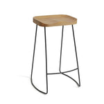 Arte Metal Bar Stool - Oak | Contemporary High Chair for Bar or Island