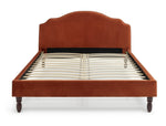 Sophia Double Velvet Bed Frame - Orange | Beautiful Vibrant Color Bedroom Style